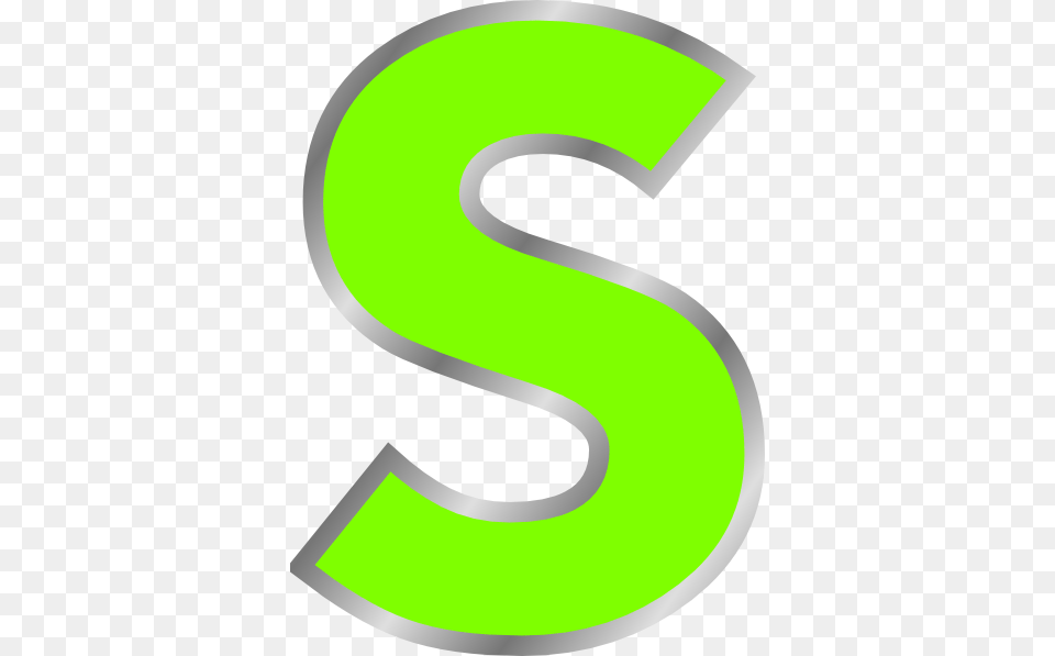 Green S Clip Art, Symbol, Number, Text, Disk Png