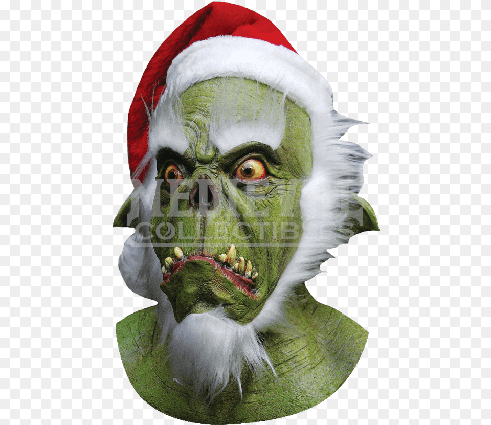 Green Santa Mask Green Santa Halloween Mask, Elf, Photography, Adult, Wedding Free Png Download