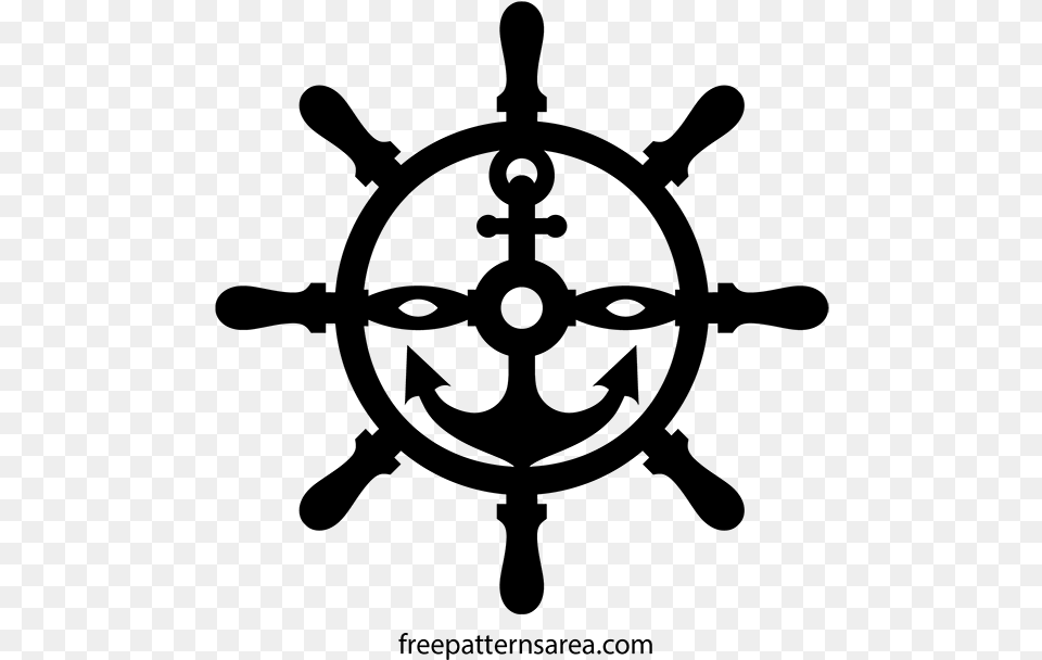 Green Ship Wheel, Gray Png