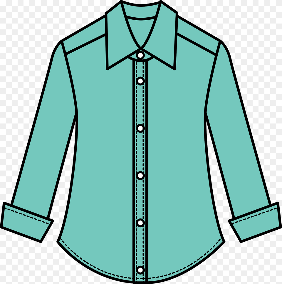 Green Shirt Clipart, Long Sleeve, Clothing, Dress Shirt, Sleeve Png
