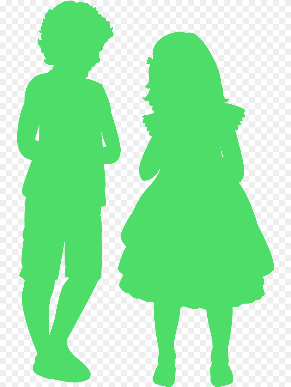 Green Silhouette Boy, Child, Female, Girl, Person Png