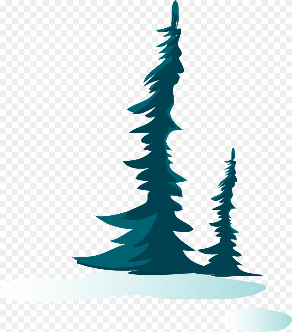 Green Simple Trees Download Christmas Tree, Plant, Fir, Ice, Outdoors Png Image
