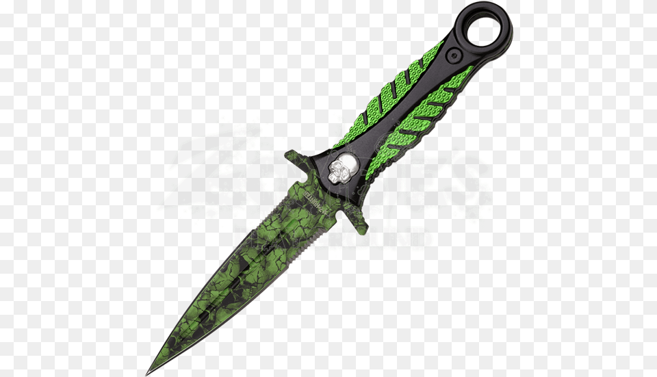 Green Skull Camo Boot Knife Zombie Hunter 9 34quot Fixed Blade Knife Green, Dagger, Weapon Free Png Download