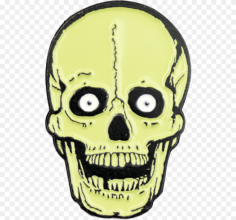 Green Skull Enamel Pin Green Skull Transparent, Alien, Head, Person, Birthday Cake Free Png Download