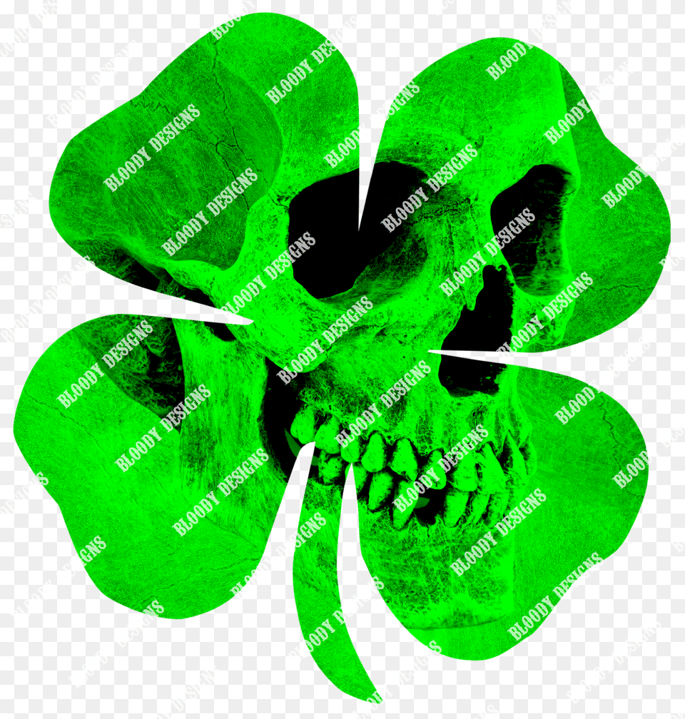 Green Skull Four Leaf Clover Decal Art, Ct Scan Free Transparent Png