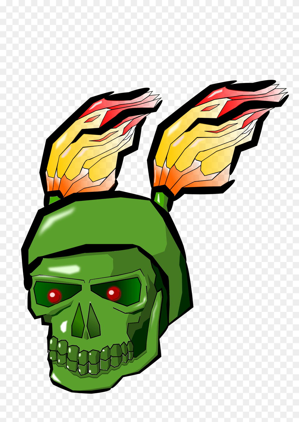 Green Skull With Flames Icons, Light, Art, Graphics, Person Png