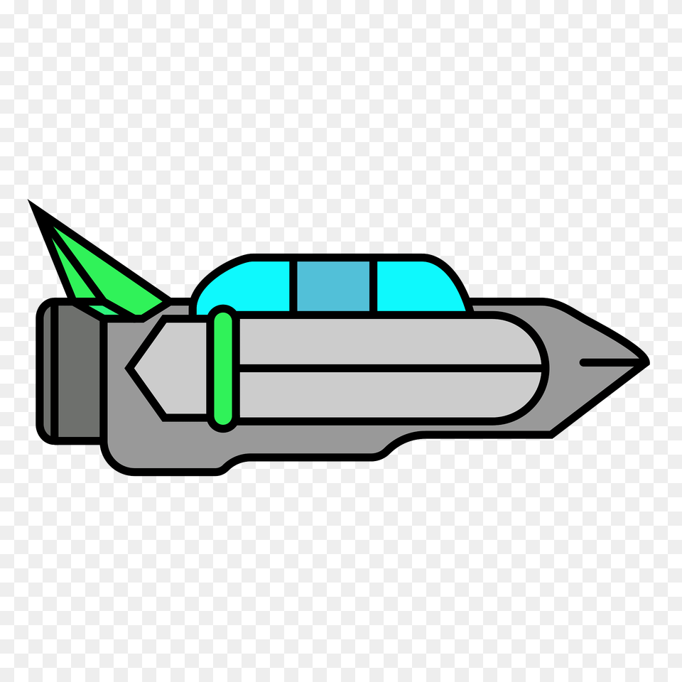 Green Small Spaceship Clipart, Ammunition, Missile, Weapon, Bulldozer Png Image