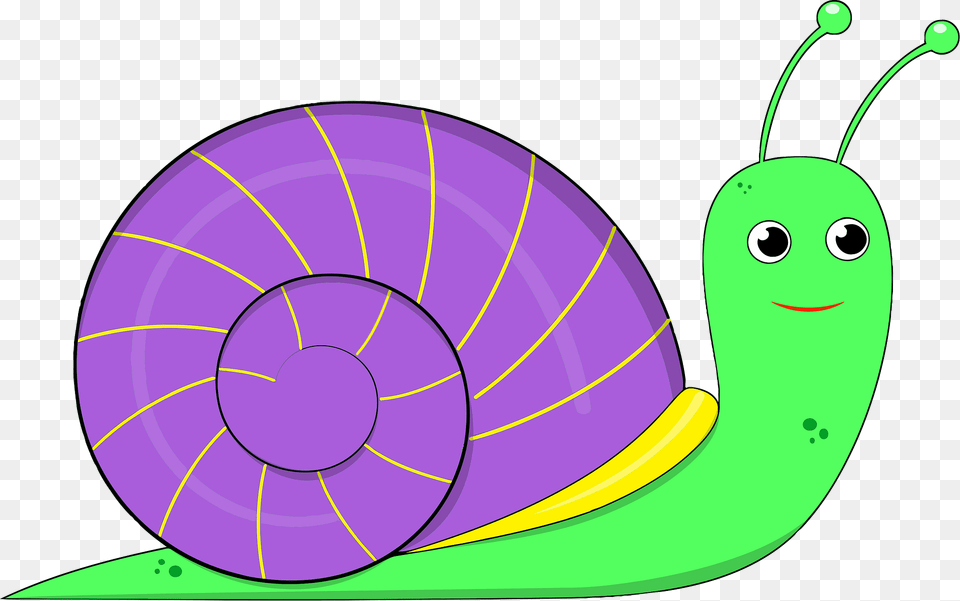 Green Snail With Purple Shell Clipart, Animal, Invertebrate Free Transparent Png