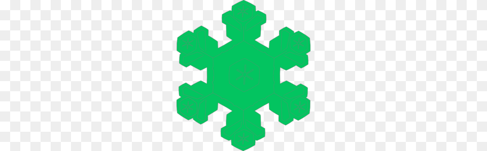 Green Snowflake Clip Art, Nature, Outdoors, Pattern, Snow Png Image