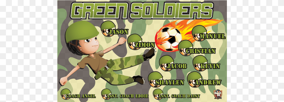 Green Soldiers Custom Vinyl Banner Cartoon, Book, Comics, Publication, Ball Free Transparent Png