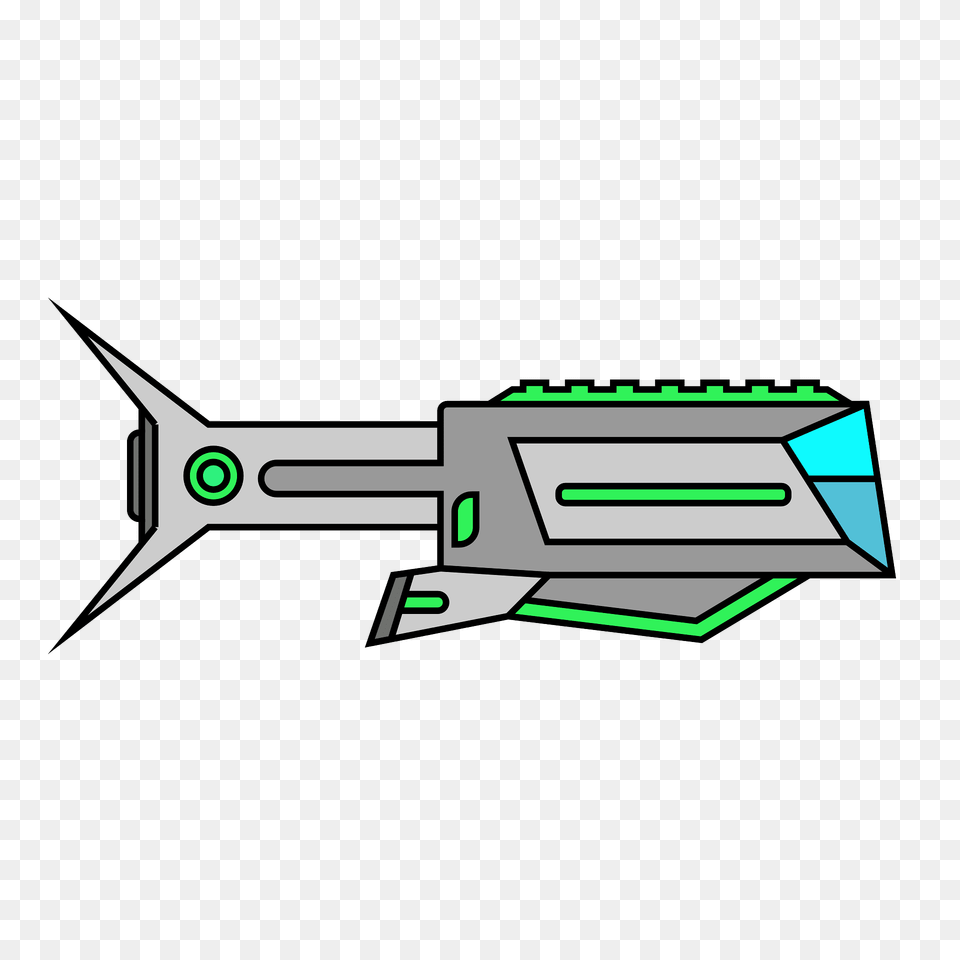 Green Spaceship Clipart, Ammunition, Missile, Weapon, Bulldozer Free Png Download