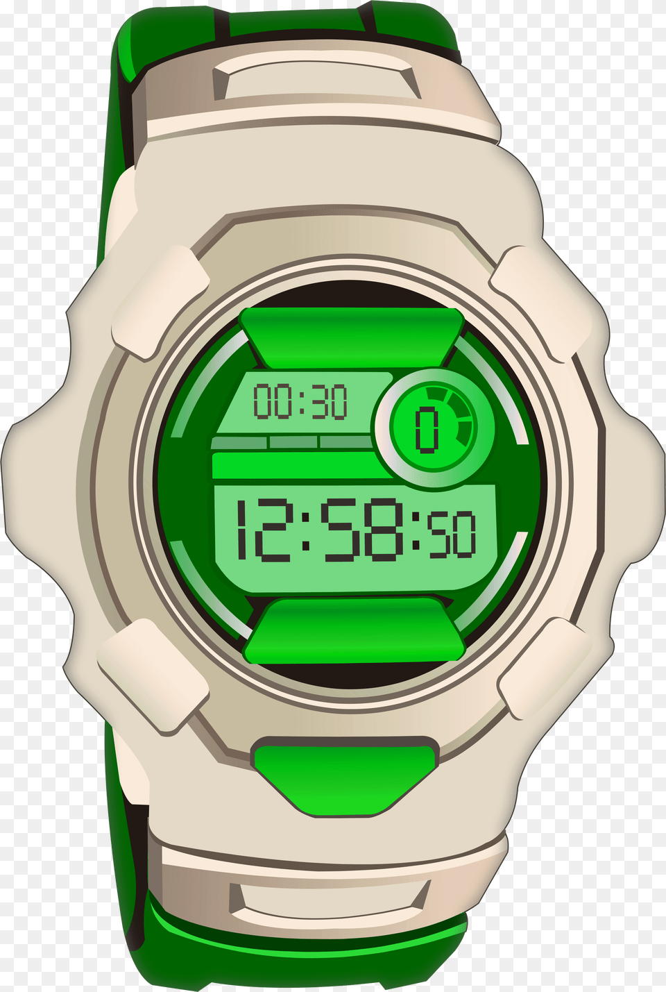 Green Sport Digital Watch Clip Art, Digital Watch, Electronics, Wristwatch, Ammunition Free Png Download