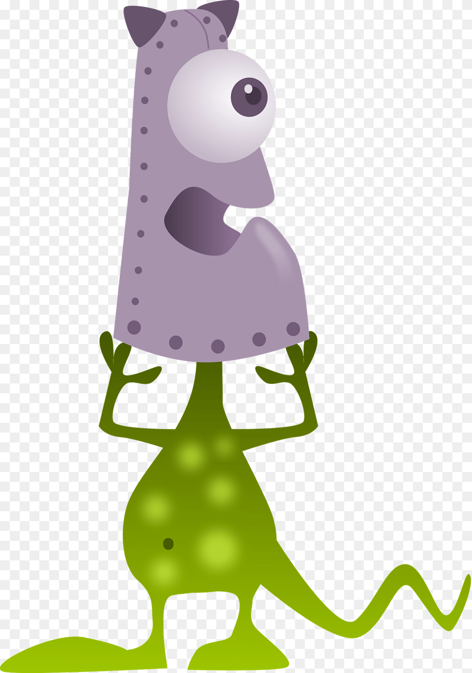 Green Spotted Monster Wearing A Purple Mask Clipart, Cartoon, Animal, Mammal Free Png Download