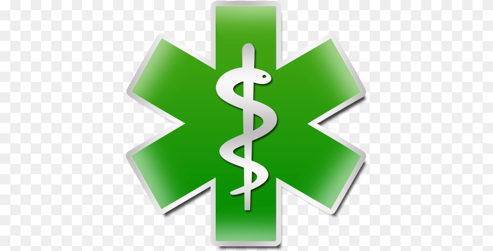 Green Star Of Life Clipart Image Star Of Life Green, Symbol, Cross Free Png Download