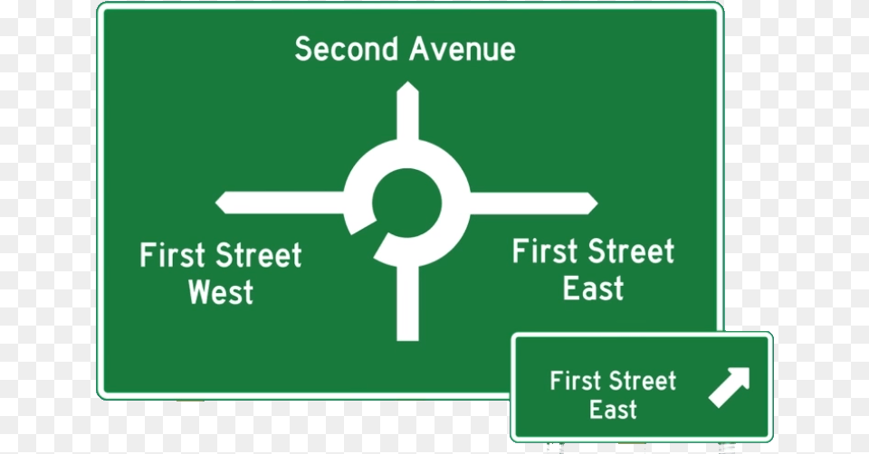 Green Street Sign Roundabout Street Sign, Symbol, Road Sign Free Transparent Png