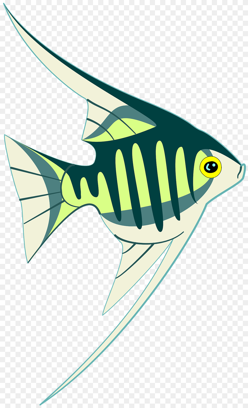 Green Striped Fish Clipart, Angelfish, Animal, Sea Life, Shark Free Png Download