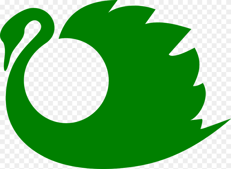 Green Swans Swimming Bird Artistic Silhouette, Leaf, Plant Png
