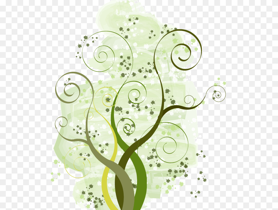Green Swirl Illustration, Art, Floral Design, Graphics, Pattern Png