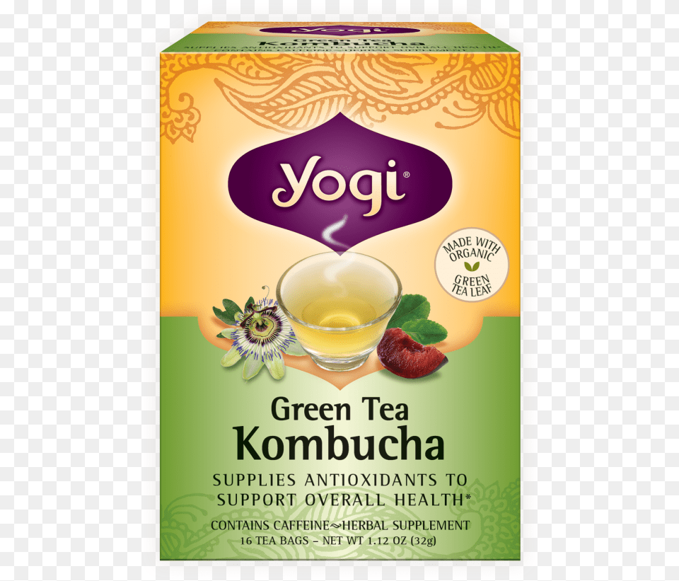Green Tea With Kombucha 16 Bags Yogi Green Tea Kombucha, Herbal, Herbs, Plant, Beverage Free Transparent Png