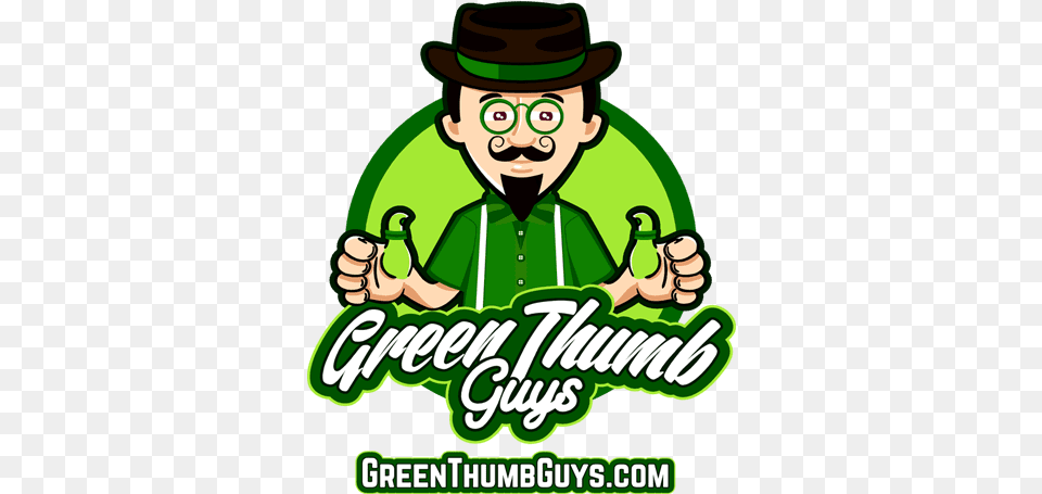 Green Thumb Guys Logo Cartoon Greenthumb, Advertisement, Baby, Person, Poster Free Transparent Png