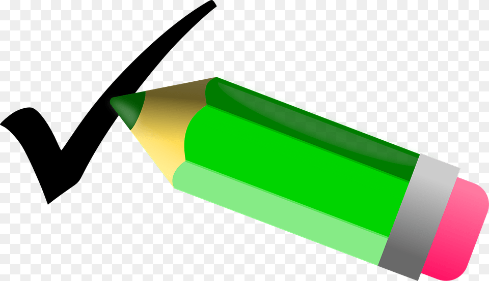 Green Tick Clipart Big Green, Pencil, Dynamite, Weapon Free Png