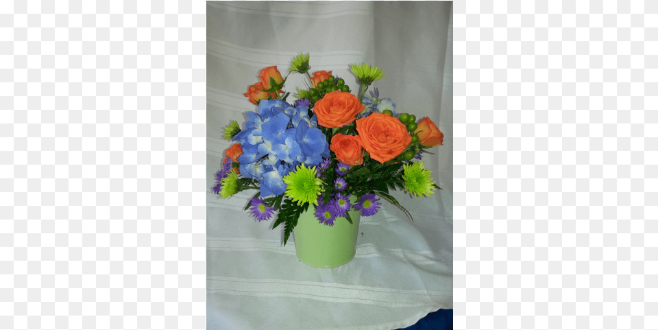 Green Tin Bucket Filled With Bright Summer Flowers Bouquet, Art, Potted Plant, Plant, Pattern Free Transparent Png
