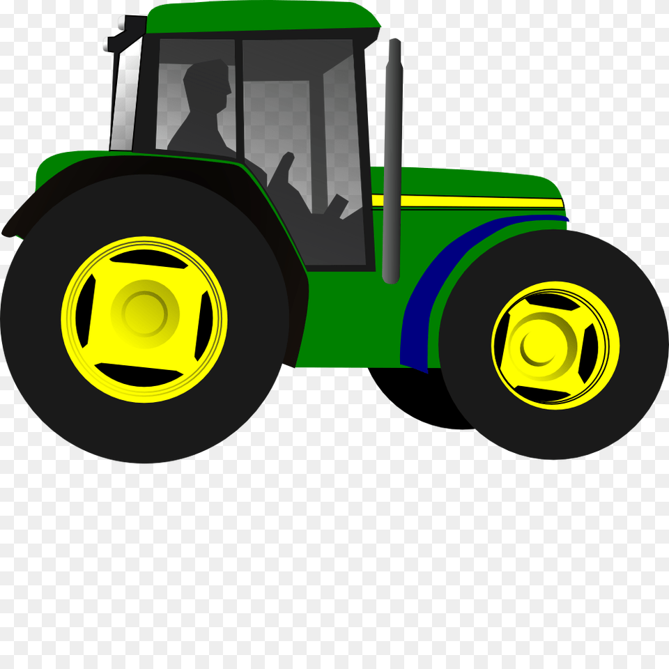 Green Tractor Clipart, Transportation, Vehicle, Bulldozer, Machine Png Image