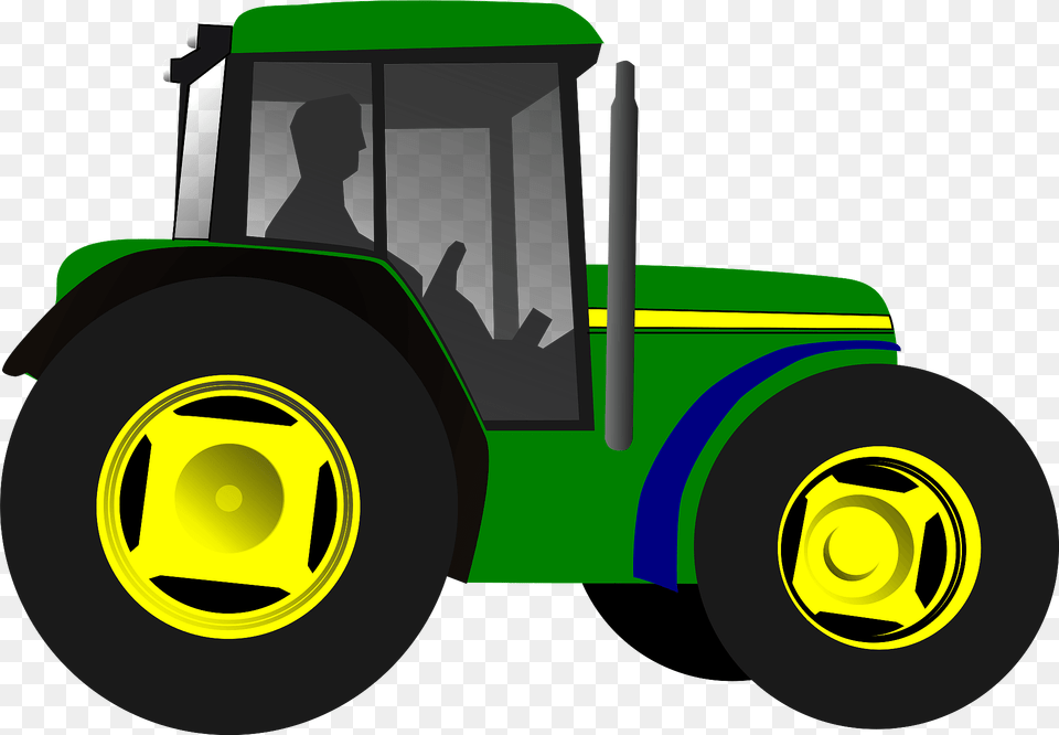 Green Tractor Clipart, Transportation, Vehicle, Bulldozer, Machine Free Png