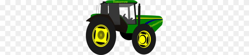 Green Tractor Tomorrow Clip Art, Machine, Wheel, Tire, Transportation Free Png