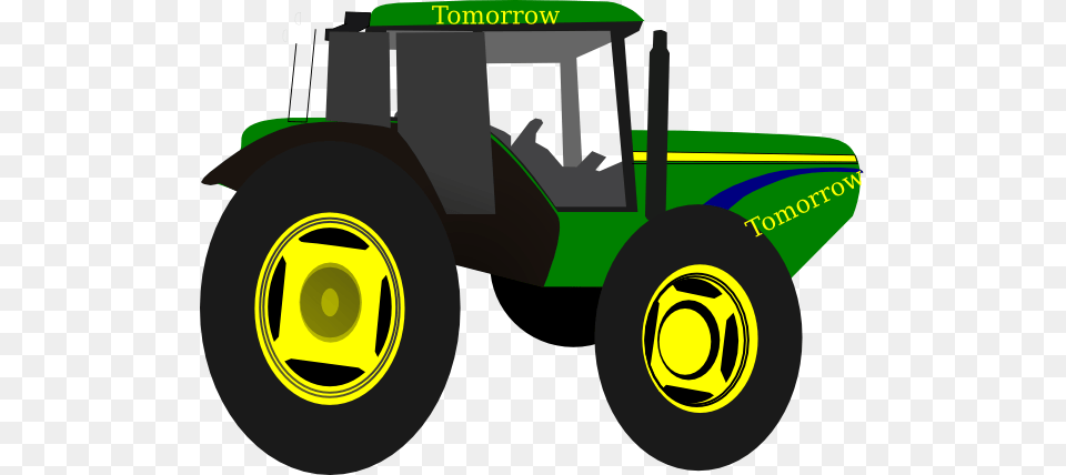 Green Tractor Tomorrow Clip Art John Deere Logo Hd, Vehicle, Transportation, Wheel, Machine Png Image