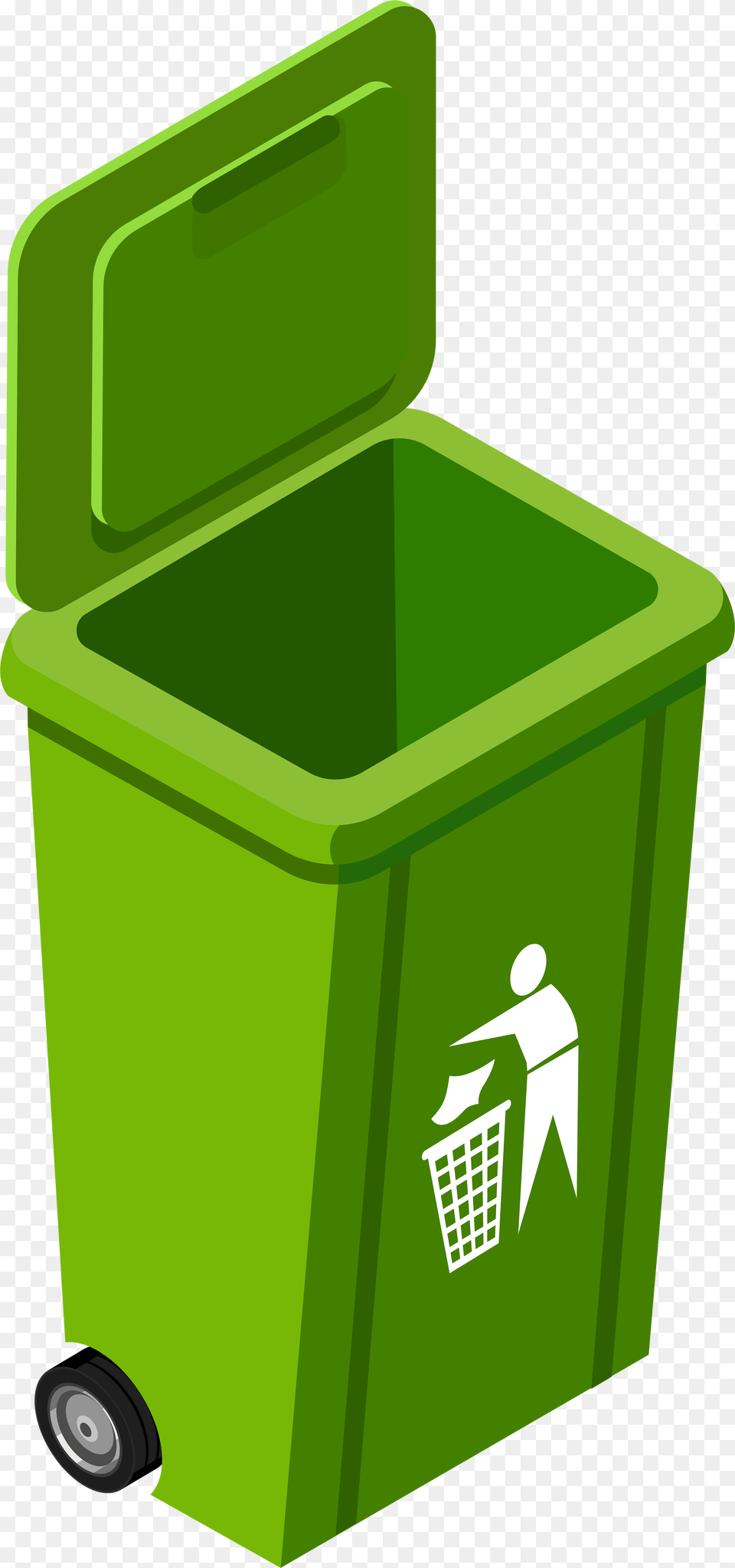 Green Trash Can Clip Art Image Green Trash Can Clipart, Recycling Symbol, Symbol, Tin, Mailbox Free Transparent Png