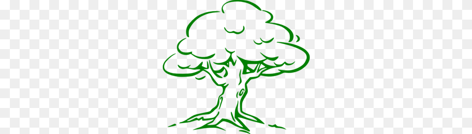 Green Tree Outline Clip Art, Person Free Png