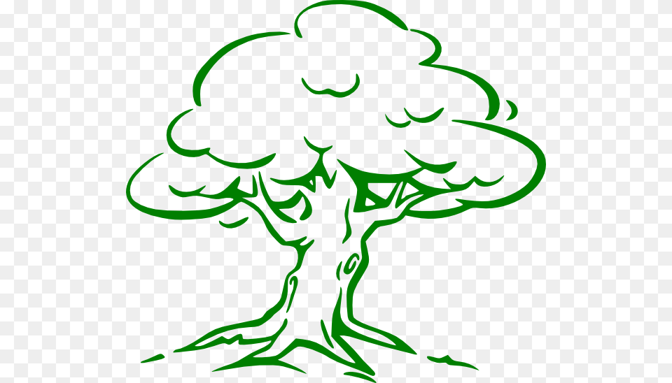 Green Tree Outline Clip Arts For Web, Stencil, Art, Drawing Png Image