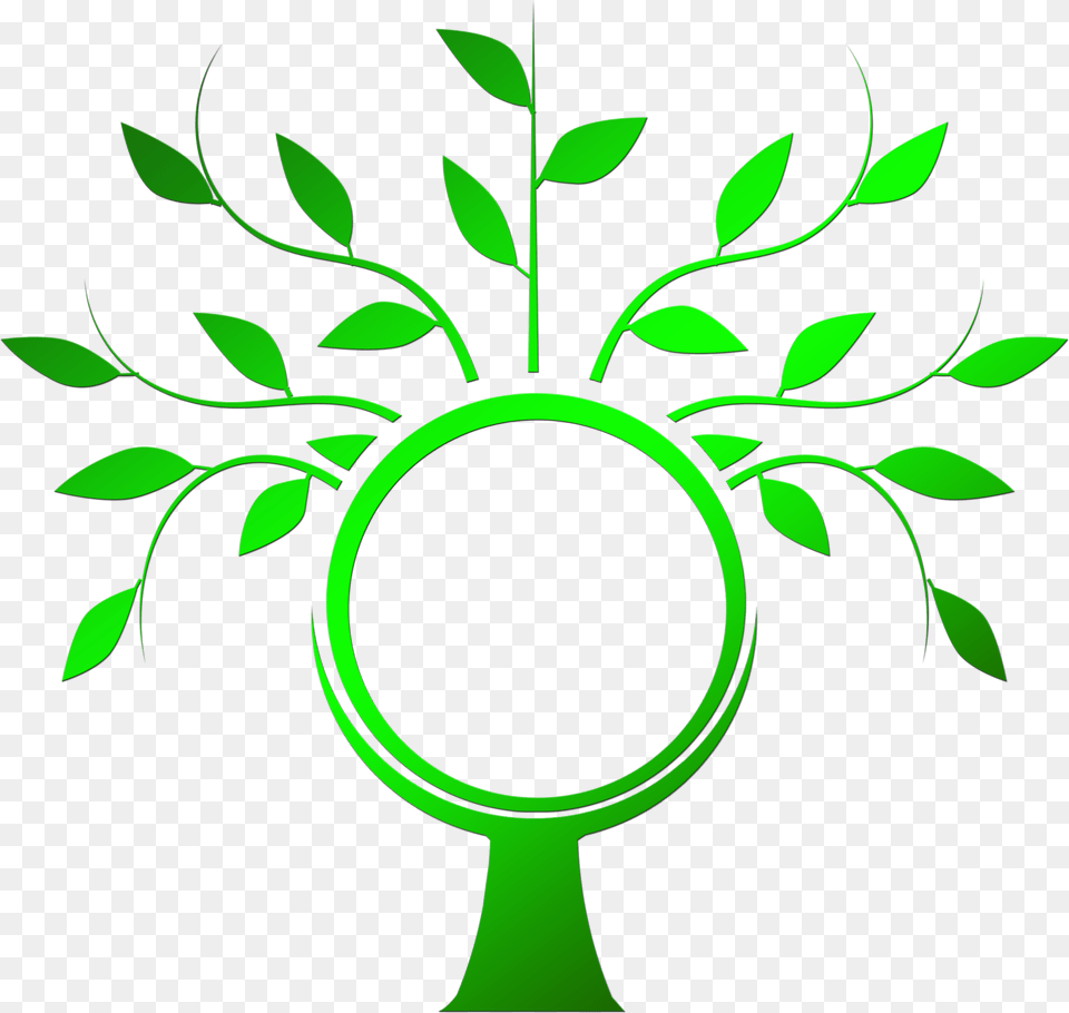 Green Tree Silhouette Inside With The Globe Green Tree Silhouette, Herbal, Herbs, Plant, Art Png Image