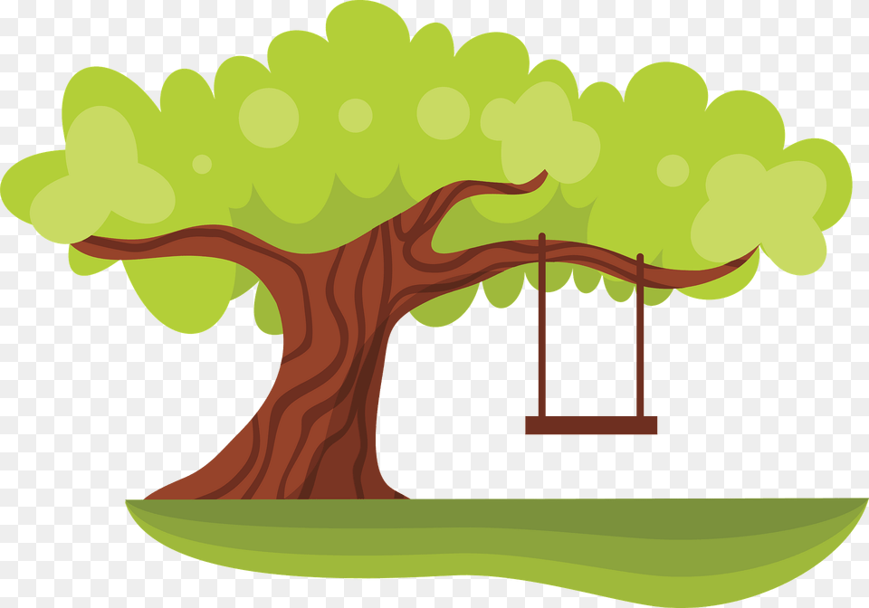 Green Tree With A Swing Clipart, Plant, Park, Outdoors, Nature Png Image