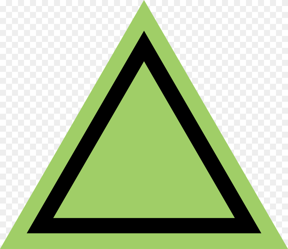Green Triangle With Border Png