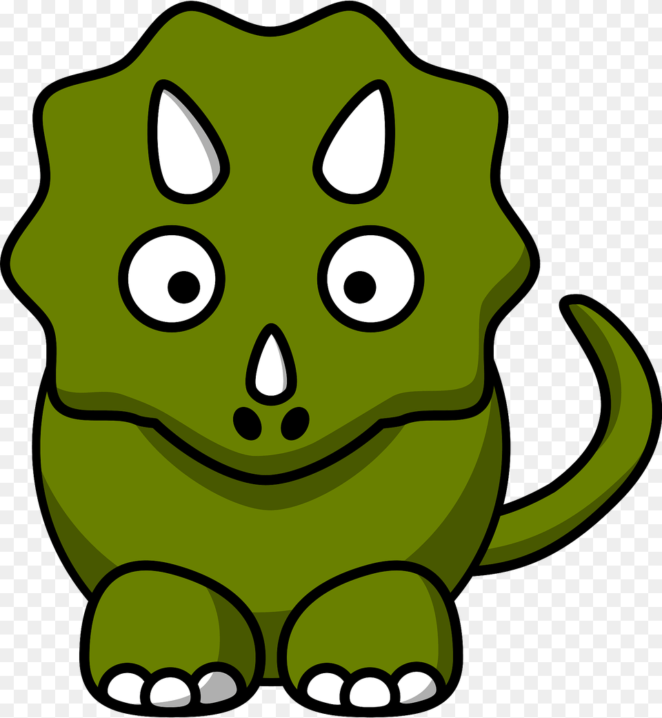 Green Triceratops With Big Eyes And Tiny Horns Clipart, Animal, Bear, Mammal, Wildlife Png