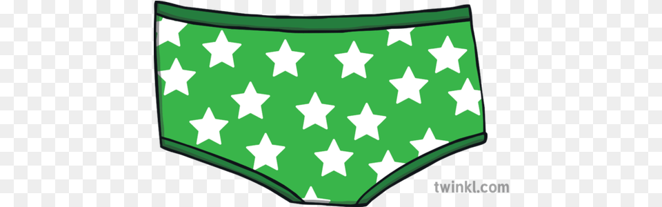 Green Underwear With White Stars Illustration Twinkl Please Rate Us, Clothing, Flag, Symbol Free Png