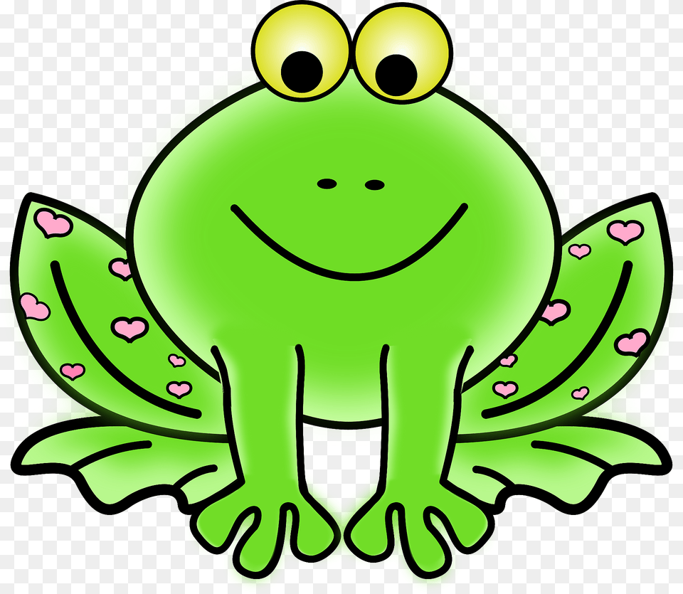 Green Valentine Frog With Pink Hearts Clipart, Food, Fruit, Plant, Produce Free Transparent Png