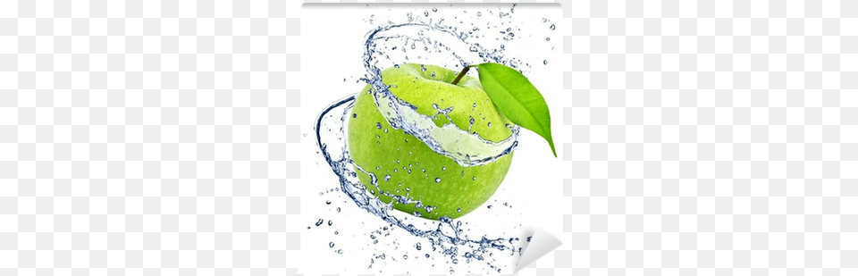 Green Water Splash Download Splash Apple, Food, Fruit, Plant, Produce Png Image