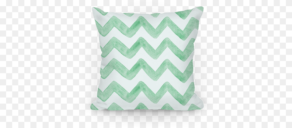 Green Watercolor Chevron Pattern Pillows Lookhuman Cushion, Home Decor, Pillow Png