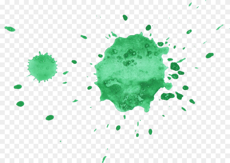 Green Watercolor Splatter Dot, Stain Png Image