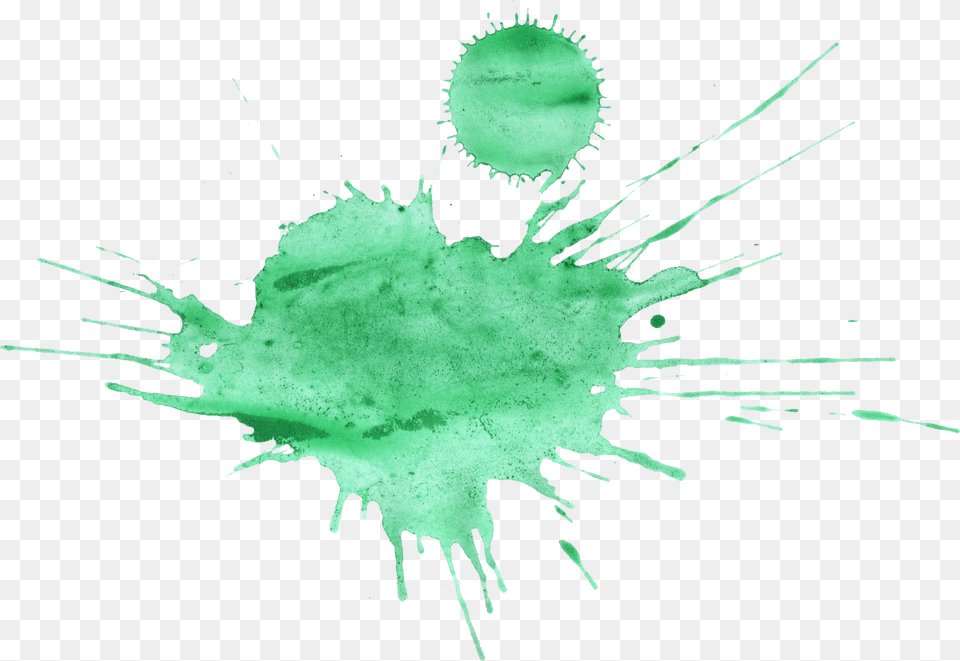 Green Watercolor Stain, Person Png Image