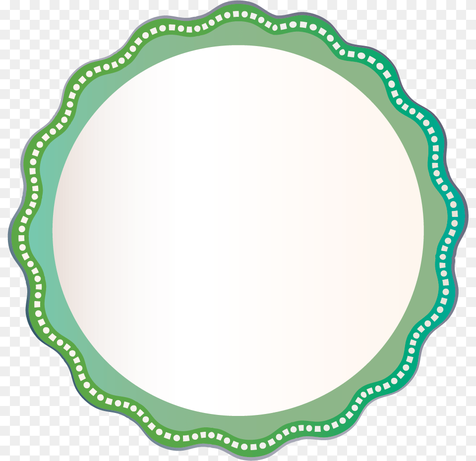 Green Wave Outline White Square Circle Border Badge Transparent Circle Wave Border, Oval, Food, Meal Png