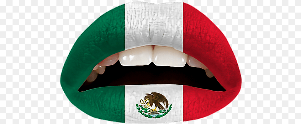 Green White Red Mexico Flag Mexican Teeth Lips Mouth Mexican Makeup Red White Green, Body Part, Person, Animal, Bird Png Image