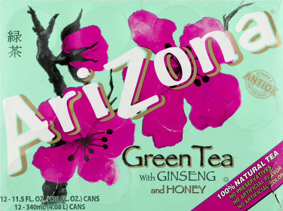 Green With Ginseng And Arizona Green Tea 12 Pack, Advertisement, Poster, Purple, Flower Free Png
