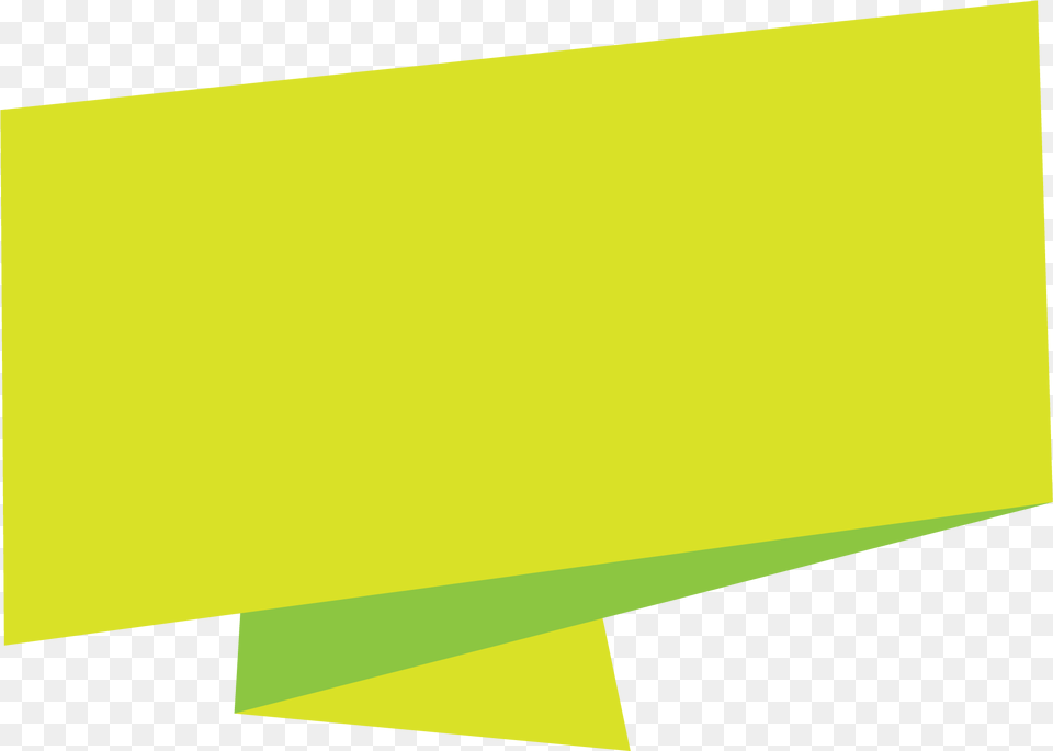 Green Yellow Banner Origami Horizontal, Paper, Text, White Board Free Png