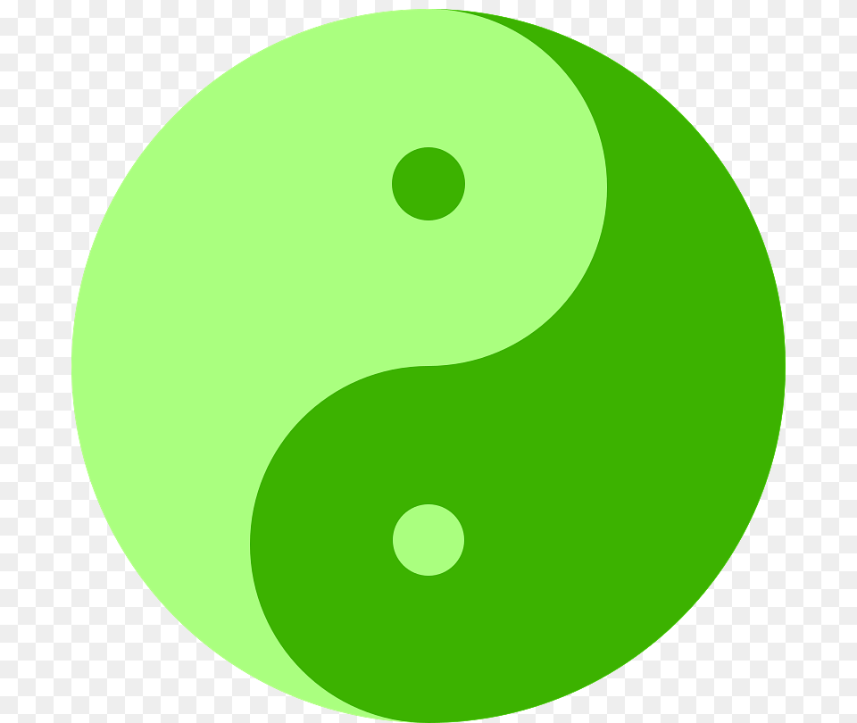 Green Yin Yang Symbol, Number, Text Free Png