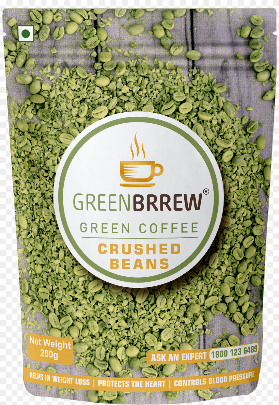 Greenbrrew Organic Unroasted Green Coffee Crushed Beans Mung Bean, Plant, Food, Produce, Advertisement Free Transparent Png