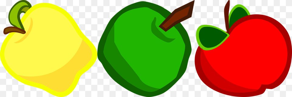 Greenclip 3 Apples Cartoon, Food, Fruit, Plant, Produce Png Image